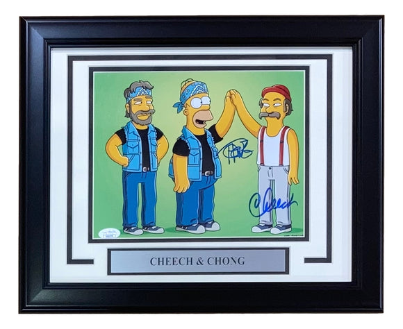 Cheech & Chong Signed Framed 8x10 The Simpsons Photo JSA AF82770
