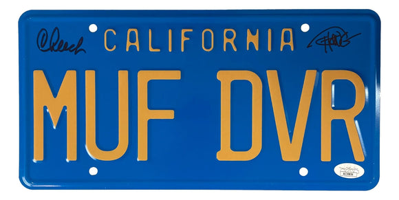 Cheech and Chong Signed MUF DVR California License Plate Prop JSA