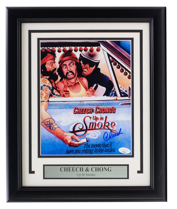 Cheech and Chong Signed Framed 8x10 Up in Smoke Photo JSA AE84506 Hologram