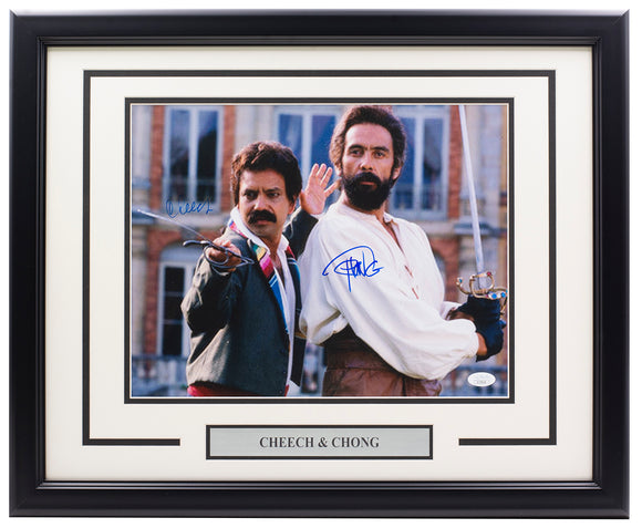 Cheech and Chong Signed Framed 11x14 Corsican Brothers Photo JSA