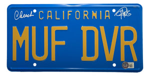 Cheech and Chong Signed MUF DVR California License Plate Prop BAS
