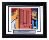 The Sports Integrity Cheech & Chong Signed Framed 8x10 The Simpsons Photo features both stars in character, autographed and displayed with a nameplate in a stylish frame. JSA certified for authenticity.