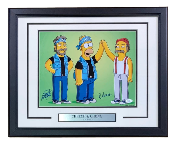 Cheech and Chong Signed Framed 11x14 The Simpsons Photo JSA Sports Integrity