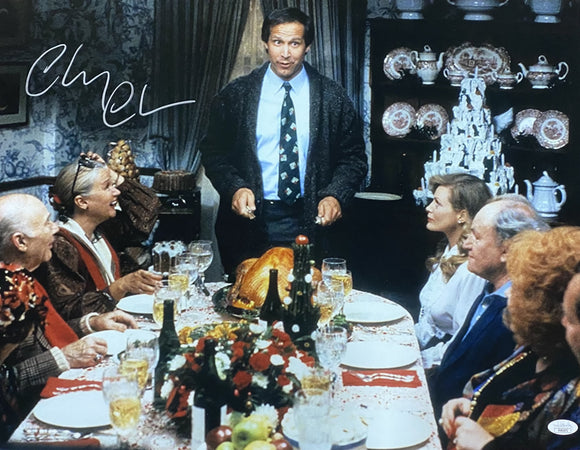 Chevy Chase Signed 16x20 National Lampoons Christmas Vacation Turkey Photo JSA Sports Integrity