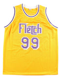Chevy Chase Signed Los Angeles Yellow Fletch Basketball Jersey JSA QR Hologram