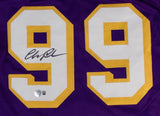 Chevy Chase Signed Los Angeles Purple Fletch Basketball Jersey BAS
