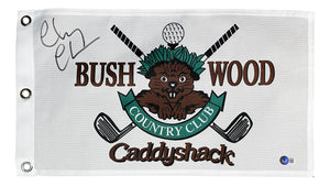 Chevy Chase Top Signed Bush Wood Caddyshack Golf Flag BAS Sports Integrity
