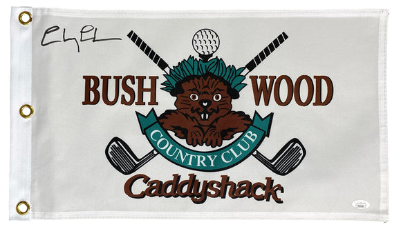 Chevy Chase Signed Bush Wood Caddyshack Golf Flag JSA Sports Integrity