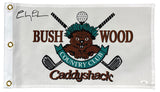 Chevy Chase Signed Bush Wood Caddyshack Golf Flag JSA