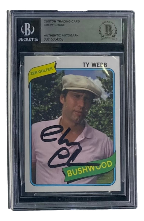 Chevy Chase Signed Slabbed Caddyshack Ty Webb Trading Card BAS Sports Integrity