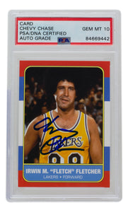 Chevy Chase Signed Fletch Lakers Trading Card PSA/DNA Auto Gem Mint 10