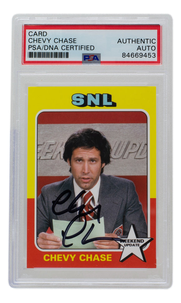 Chevy Chase Signed SNL Weekend Update Trading Card PSA/DNA Sports Integrity