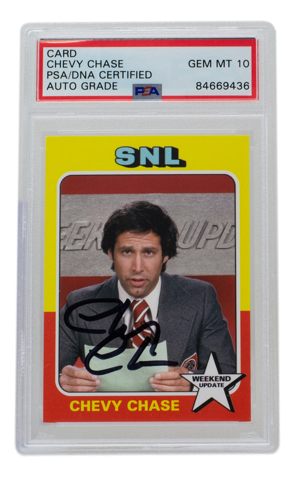 Chevy Chase Signed SNL Weekend Update Trading Card PSA/DNA Auto Gem Mint 10 Sports Integrity