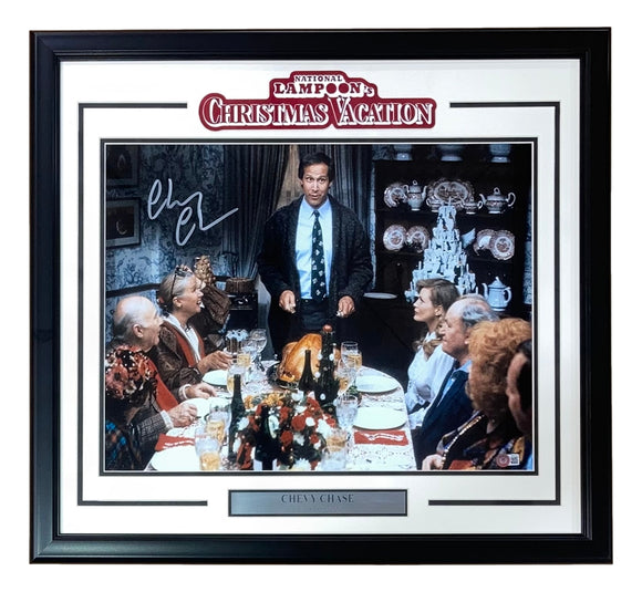 Chevy Chase Signed Framed 16x20 Christmas Vacation Turkey Photo BAS ITP Sports Integrity