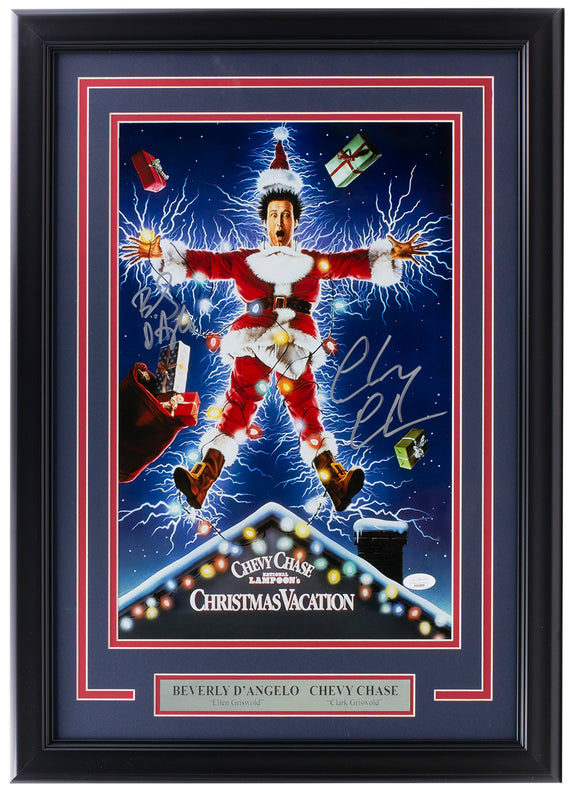 Chevy Chase Beverly D'Angelo Signed Framed 11x17 Christmas Vacation Photo JSA Sports Integrity