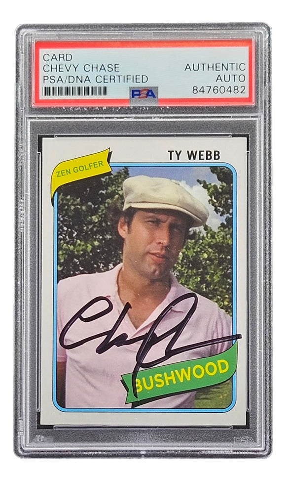 Chevy Chase Signed Caddyshack Ty Webb Trading Card PSA/DNA