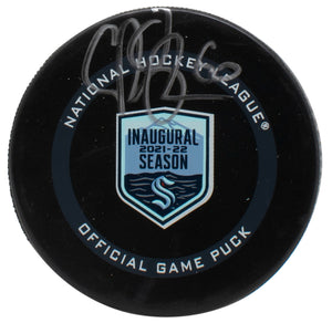 Chris Driedger Signed Seattle Kraken NHL Inaugural Season Hockey Puck Fanatics