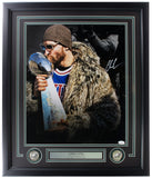 Chris Long Signed Framed Philadelphia Eagles 16x20 Super Bowl Trophy Photo JSA