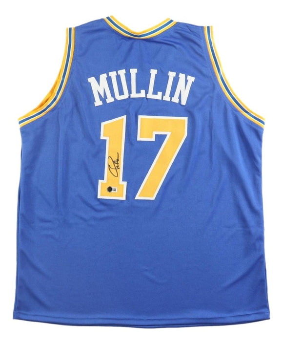 Chris Mullin Golden State Signed Blue Basketball Jersey BAS