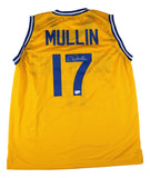Chris Mullin Golden State Signed Yellow Basketball Jersey BAS