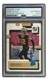 Chris Olave Signed 2022 Donruss Optic #309 New Orleans Saints Rookie Card PSA