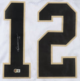 Chris Olave New Orleans Signed White Football Jersey BAS