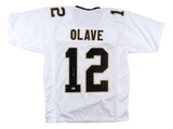Chris Olave New Orleans Signed White Football Jersey BAS