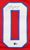 Christian Gonzalez New England Signed Red Football Jersey BAS