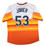 Christian Javier Houston Signed Alt White Baseball Jersey Game 4 No Hitter BAS