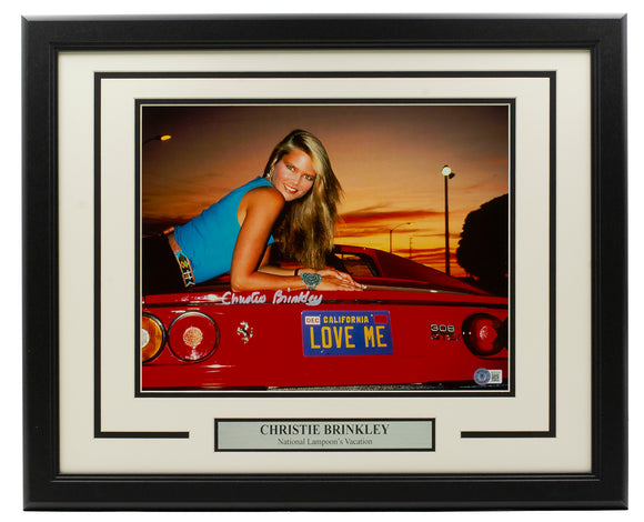 Christie Brinkley Signed Framed 11x14 Ferrari Photo BAS Sports Integrity
