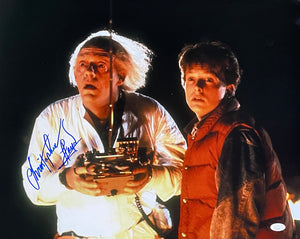 Christopher Lloyd Signed 16x20 Back to the Future DeLorean Remote Photo JSA Sports Integrity