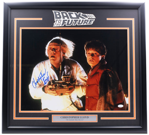 Christopher Lloyd Signed Framed 16x20 Back to the Future Remote Photo JSA ITP