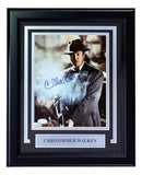 Christopher Walken Signed Framed 8x10 Last Man Standing Photo by Sports Integrity, featuring Walken in a suit and fedora with a gun and smoke; includes nameplate. JSA authenticated.