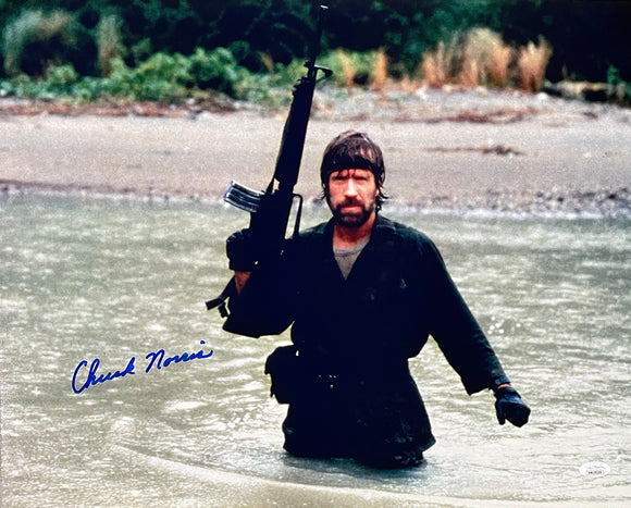 Chuck Norris Signed 16x20 Missing In Action Photo JSA Sports Integrity