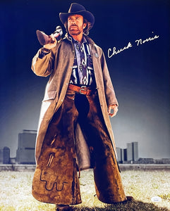 Chuck Norris Signed 16x20 Walker Texas Ranger Photo JSA