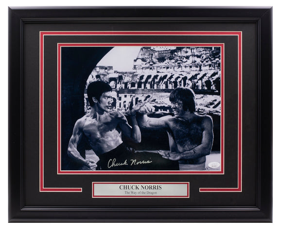 Chuck Norris Signed Framed 11x14 The Way of the Dragon Black White Photo JSA ITP Sports Integrity