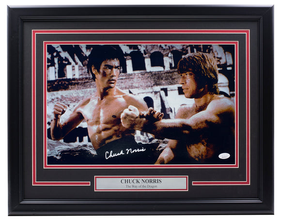 Chuck Norris Signed Framed 11x17 The Way of the Dragon Photo JSA ITP Sports Integrity