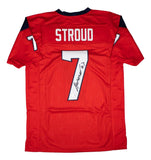 CJ Stroud Houston Signed Red Football Jersey BAS