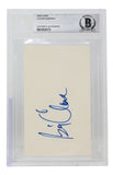 The Sports Integrity Claude Humphrey Signed Slabbed Atlanta Falcons Index Card is authenticated by BAS, featuring his blue ink autograph in a Beckett holder with a certification label displayed at the top.