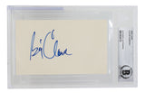 Sports Integrity presents a Claude Humphrey Signed Slabbed Atlanta Falcons Index Card, autographed in bold blue ink and sealed in a clear holder with visible authentication labels and certification number.