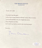 Bill Clinton Signed 5x6 Mock White House Statement Letter Monica Lewinsky JSA