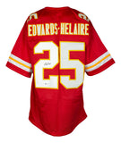 Clyde Edwards Helaire Signed Red Custom Pro Style Football Jersey BAS WB16802 Sports Integrity