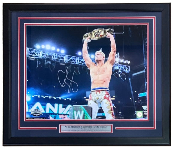 Cody Rhodes Signed Framed 16x20 WWE Wrestlemania 40 Photo Fanatics