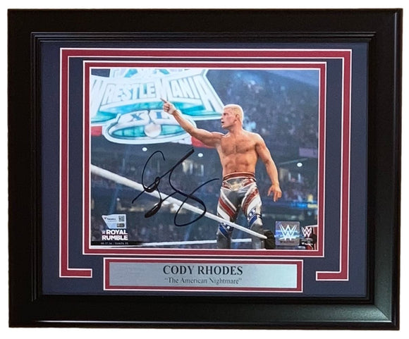 Cody Rhodes Signed Framed 8x10 WWE Royal Rumble Photo Fanatics