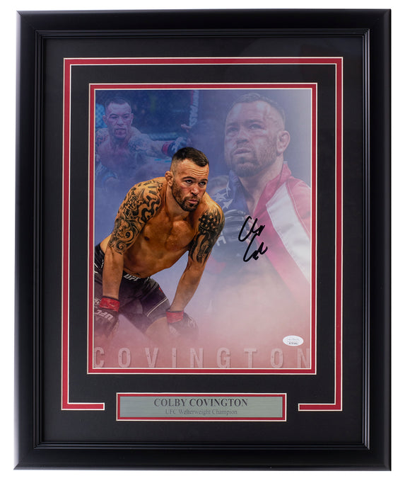 Colby Covington Signed Framed 11x14 UFC Collage Photo JSA ITP Sports Integrity