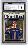 2025 Panini Mosaic Notoriety #24 Colston Loveland Bears Rookie Card CGC Mint 9