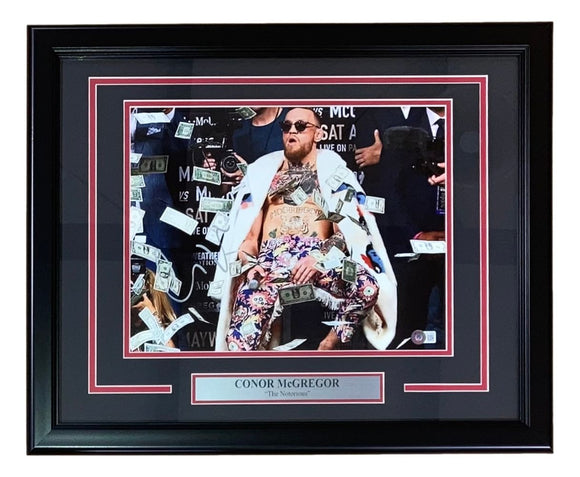 Conor McGregor Signed Framed 11x14 UFC Money Photo BAS