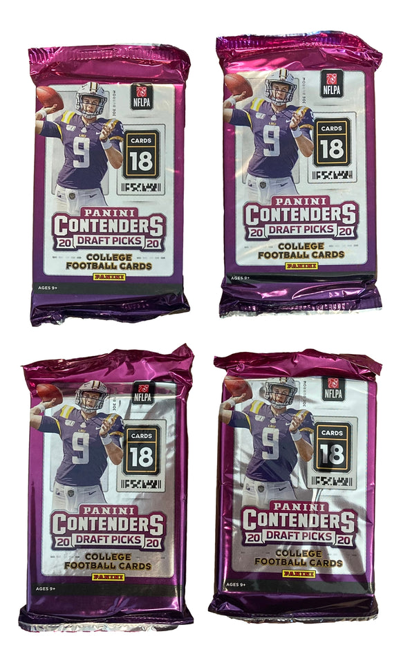 Lot of (4) 2020 Panini Contenders NFL Football 18 Card Pack