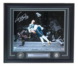Sports Integrity’s Cooper DeJean Signed Framed 16x20 Photo features DeJean tackling Derrick Henry in an Eagles uniform. Autographed and authenticated by Fanatics.