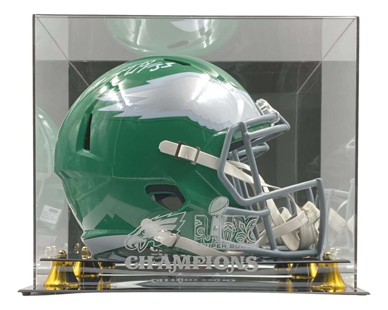 Cooper DeJean Signed Eagles FS Kelly Green Replica Helmet w/ Super